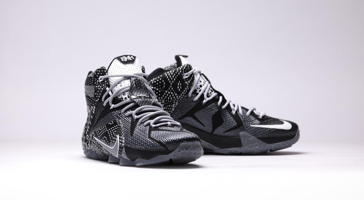 Lebron 12 discount white and black